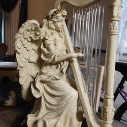 Angel With Harp  Wind Chime Decoration
