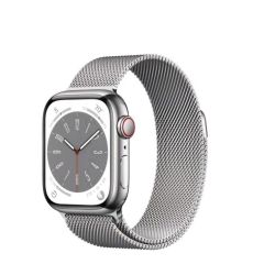 Apple Watch Series 8 [GPS + Cellular 41mm] Smart Watch w/Silver Stainless Steel Case w/Silver Milanese Loop