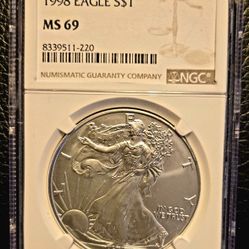 1998 MS69 Silver Eagle S$1
