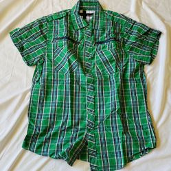 Polluted Brand Green SNAP Button Down Size XL 