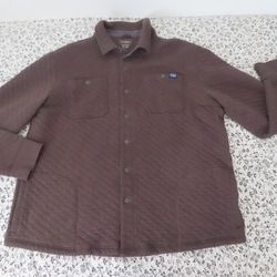 LL Bean Men's Quilted Sweatshirts, Snap Overshirt   black coffee heather XL