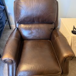 Leather Recliner Chair Brown 