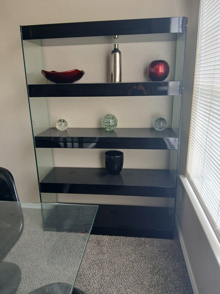 Black Glass Shelves $250 Set or $100 a individually.