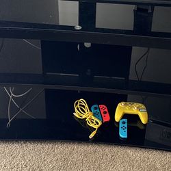 Black TV Stand- Glass