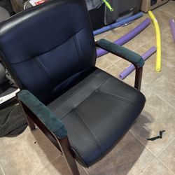 Leather And Wood Office Chair, Richmond, Texas 77407