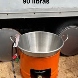 Cazo Chicharrónero De Acero Inoxidable Con Asiento Reforzado Grueso