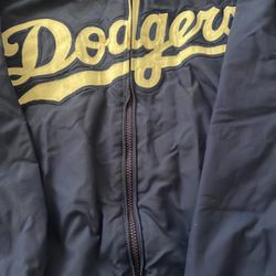 Los Angeles Dodgers MLB Blue Majestic Fleeced Lined Men’s Jacket Size XL