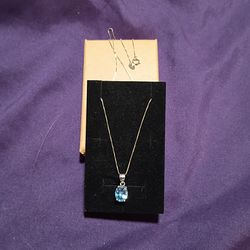 16" blue stone necklace
