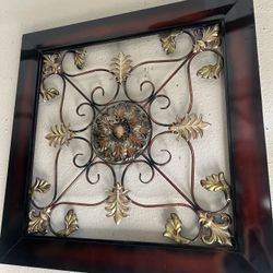 2 Identical 31 1/2 X 31 1/2 Indoor / Outdoor Bronze And Gold Metal Wall Decor  Each $35