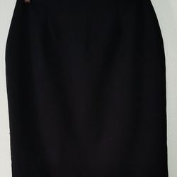 Studio C Black Pencil Skirt With Slit in Back 