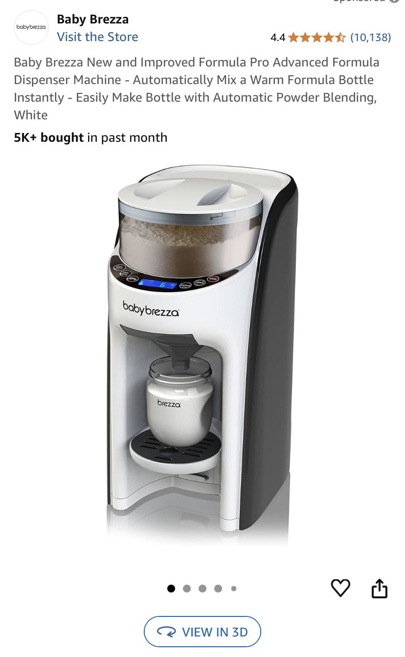 Baby Brezza New and Improved Formula Pro Advanced Formula Dispenser Machine - Automatically Mix a Warm Formula Bottle Instantly - Easily Make Bottle w