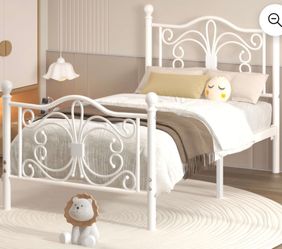 White Metal Bed - Twin Size - like New