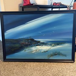 painting, beach view