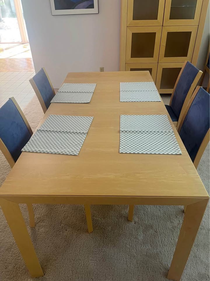 SKOVBY Modern Extendable Dining Table + 6 Chairs, Great Condition