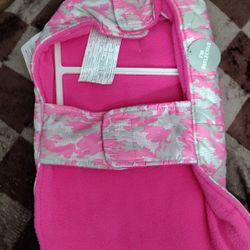 Dog Puffer Coat Pink Camouflage Size M