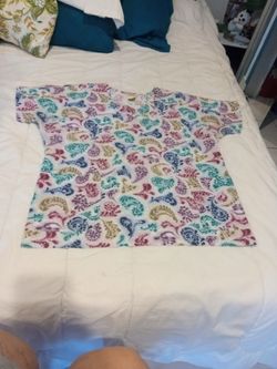 Camisa De Uniforme XL Estampado Floral 