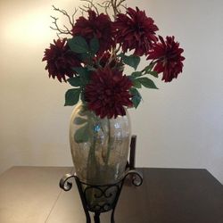 Glass Vase & Flowers