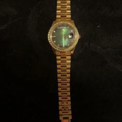 Used Rolex DayDate 40mm 228348RBR Green Ombre Dial Diamond Bezel for sale