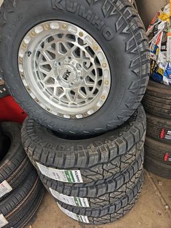 17x9 xm rims 6 lug 6x139 6x5.5 on new tires 265 70 17