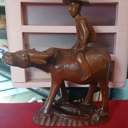 Man of Tao - Vintage Hand Carved Chinese Asian Wood Statuette