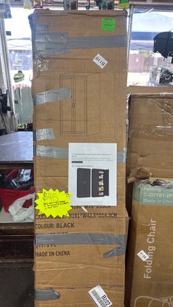 Black Metal Kitchen Pantry Storage Cabinet