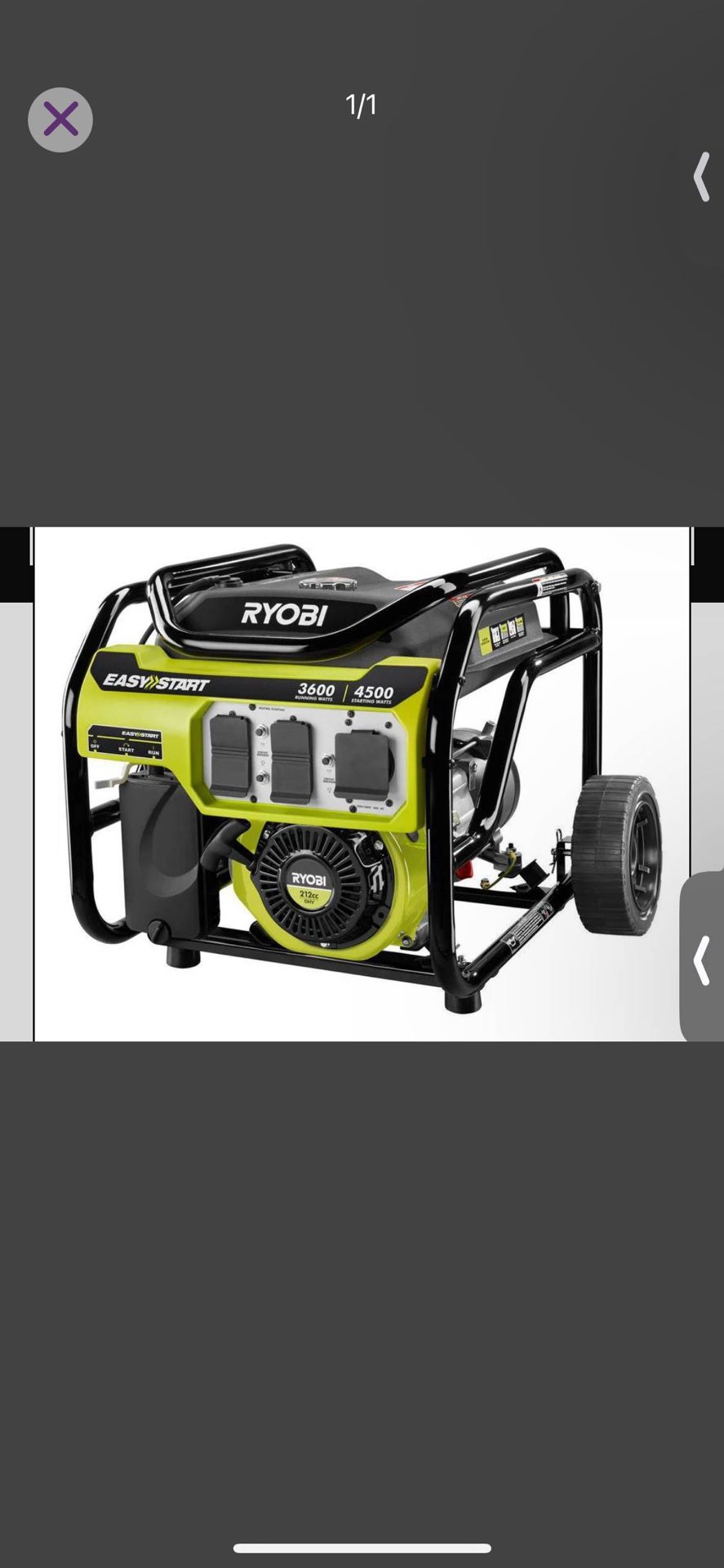 Generator Ryobi 3600 Watt