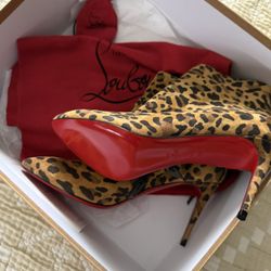Brand New With Box Christian Louboutin Leopard Print Eloise Booties