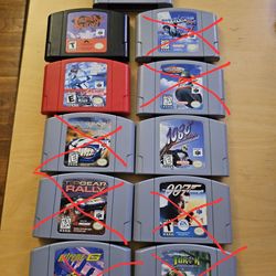 N64 Lot - Star Fox, 1080 Snowboarding, Fighter Destiny 2, Motocross