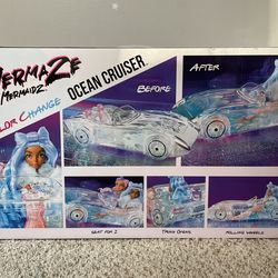 Mermaze Mermaidz™ Ocean Cruiser Convertible Car with Color Change Decals, Glitter-Filled Walls, Rolling Wheels, Working Seat Belts, Steering Wheel, Fi