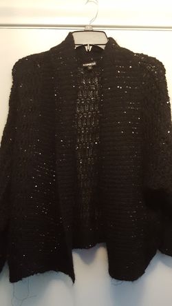 Ladies express black sequin sweater