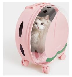 VETRESKA Rolling Pet Carrier – Pink 🌸🐱🐶