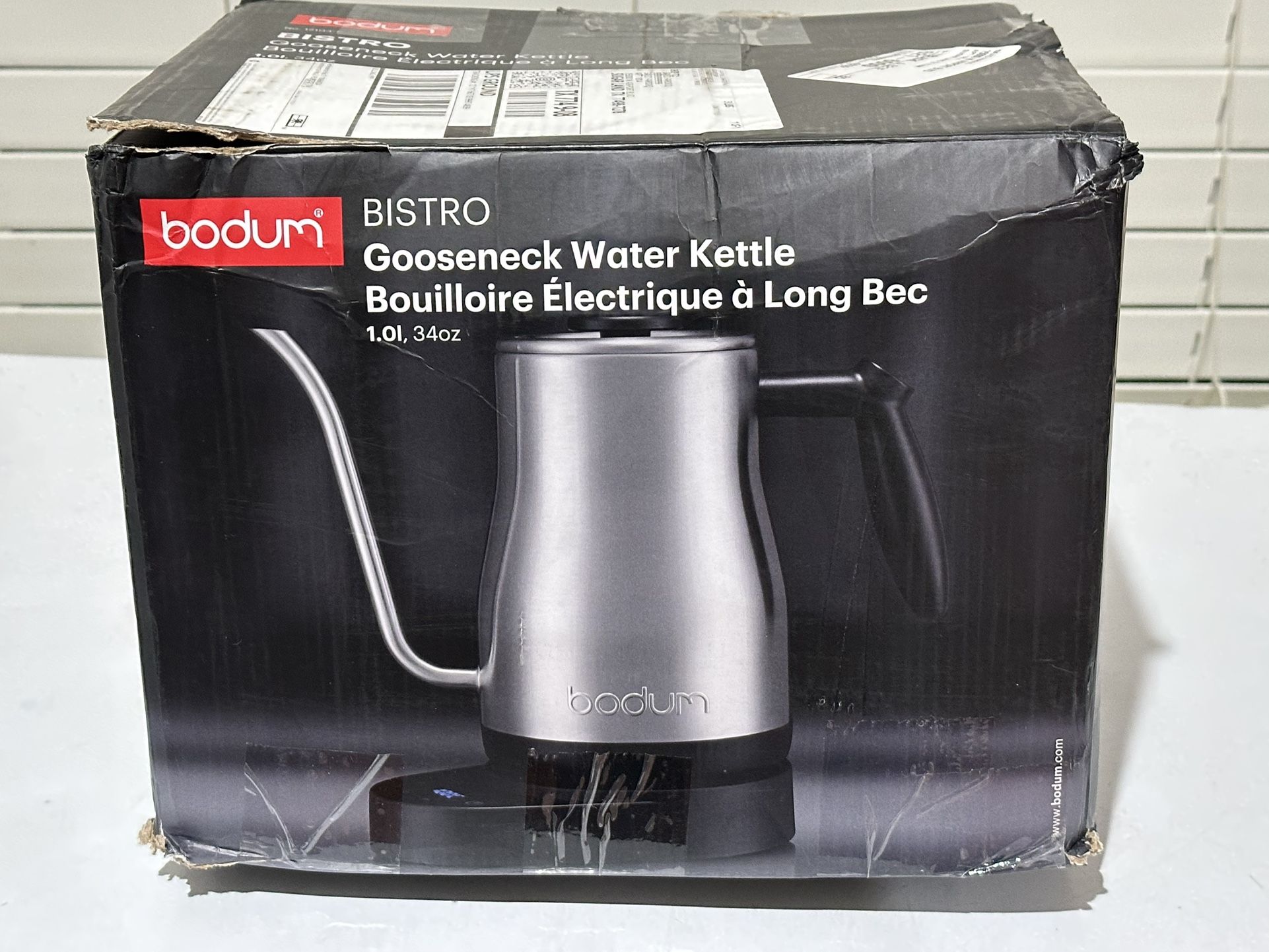 Bodum 34oz Electric Bistro Gooseneck Water Kettle With Temperature Control Stainless Steel
