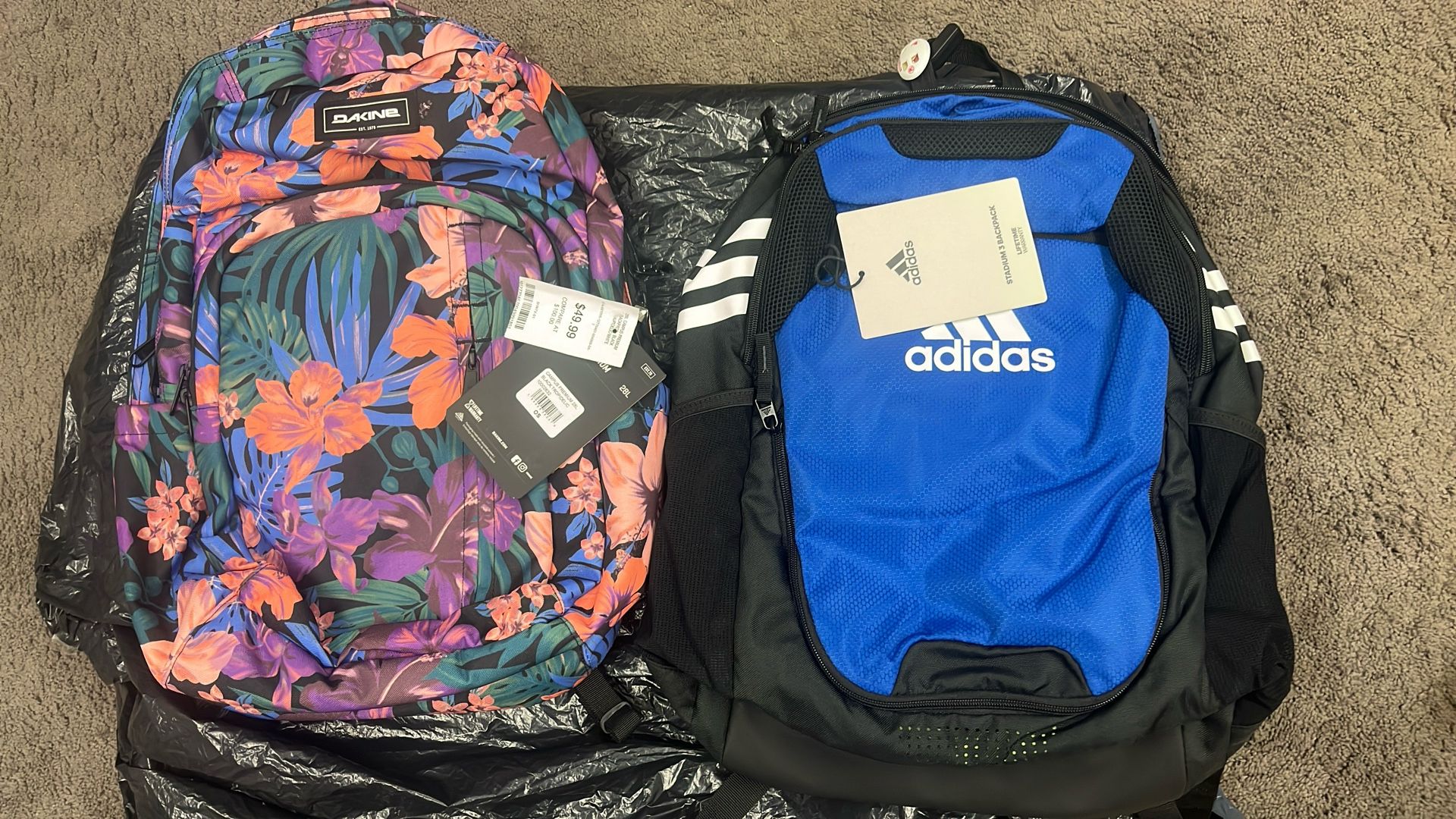 BRAND NEW DAKINE & ADIDAS BOOKBAGS