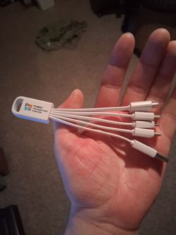 Multi-Tip USB Charging Cable Keychain