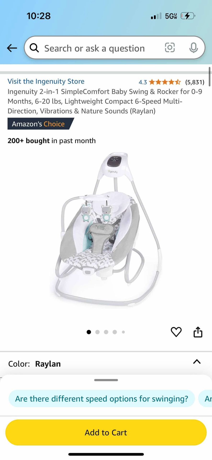 ingenuity baby swing