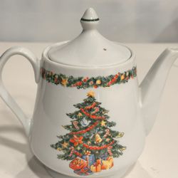 Vintage Fine Porcelain Teapot FestiveChristmas By Joy  Go With by Robinson Group