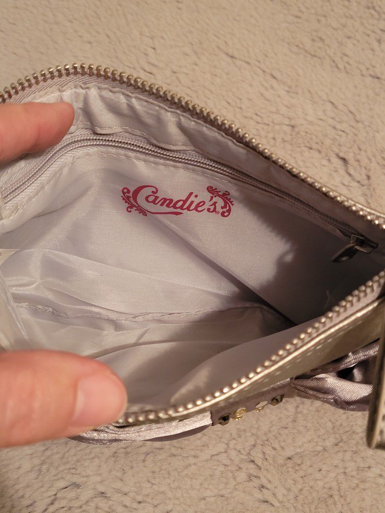 Candie's Silver Sequined Bow Wristlet 