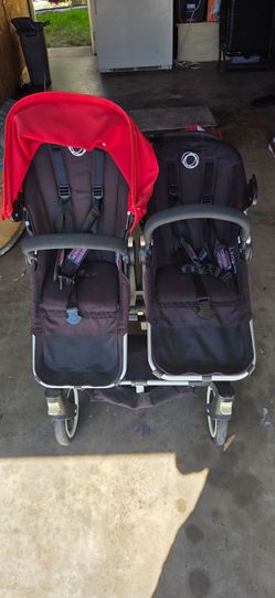 Bugaboo Donkey Double Stroller – Convertible Side-by-Side (Red & Black)