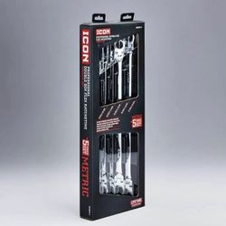 Brand New Icon Ratcheting Double Box End Wrench Set (metric 5-piece)