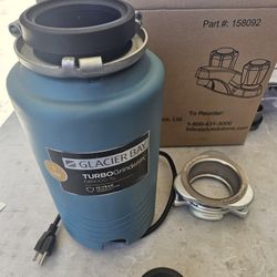 New Glacier Bay TurboGrind Max 1 hp. Continuous Feed Garbage Disposal with Power Cord. Retails $195 with Taxes!