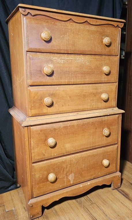 Vintage Curated Solid Maple Dresser