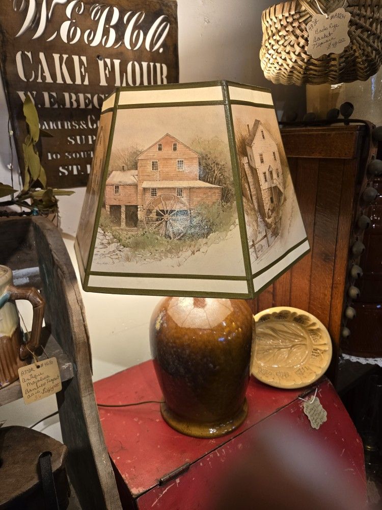 Vintage Stoneware Jug Lamp