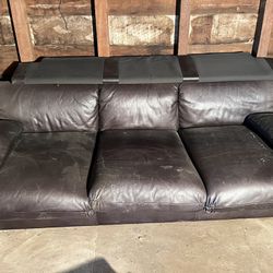 Leather Couch And Arm Chairs