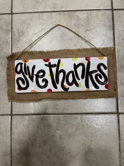 “Give Thanks” tile decor