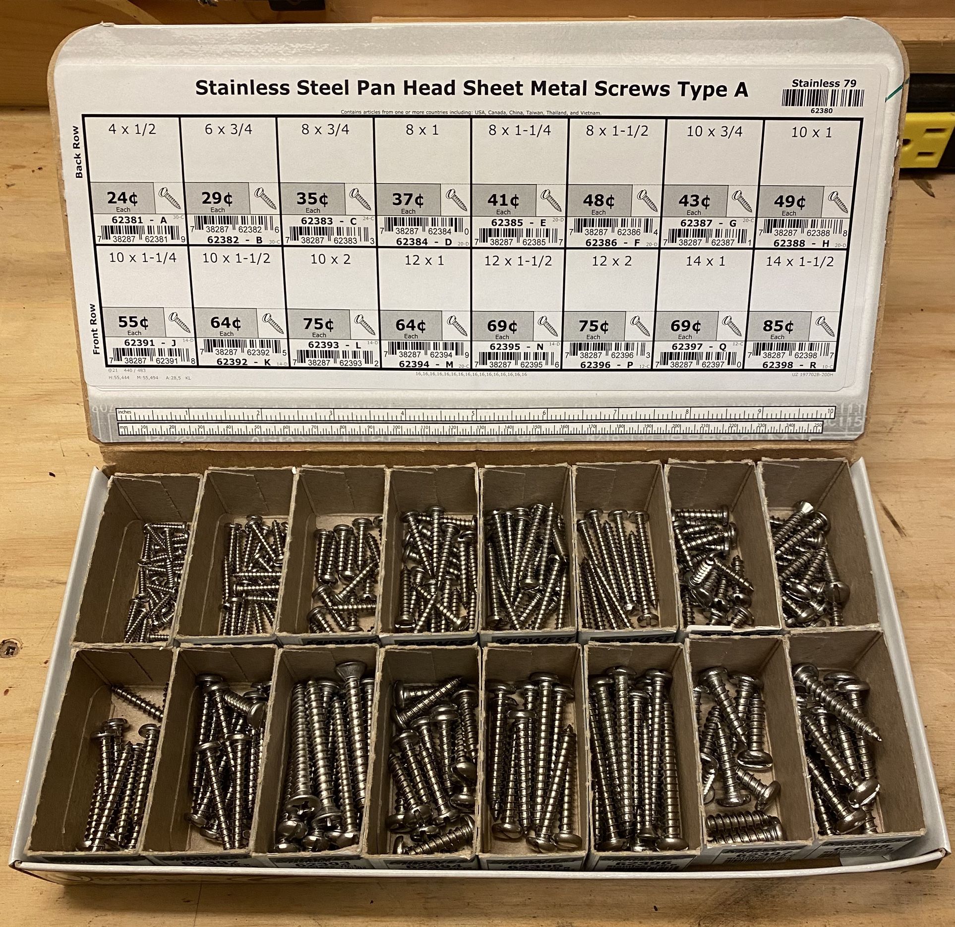 Stainless Steel Pan Head Sheet Metal Screws Type A