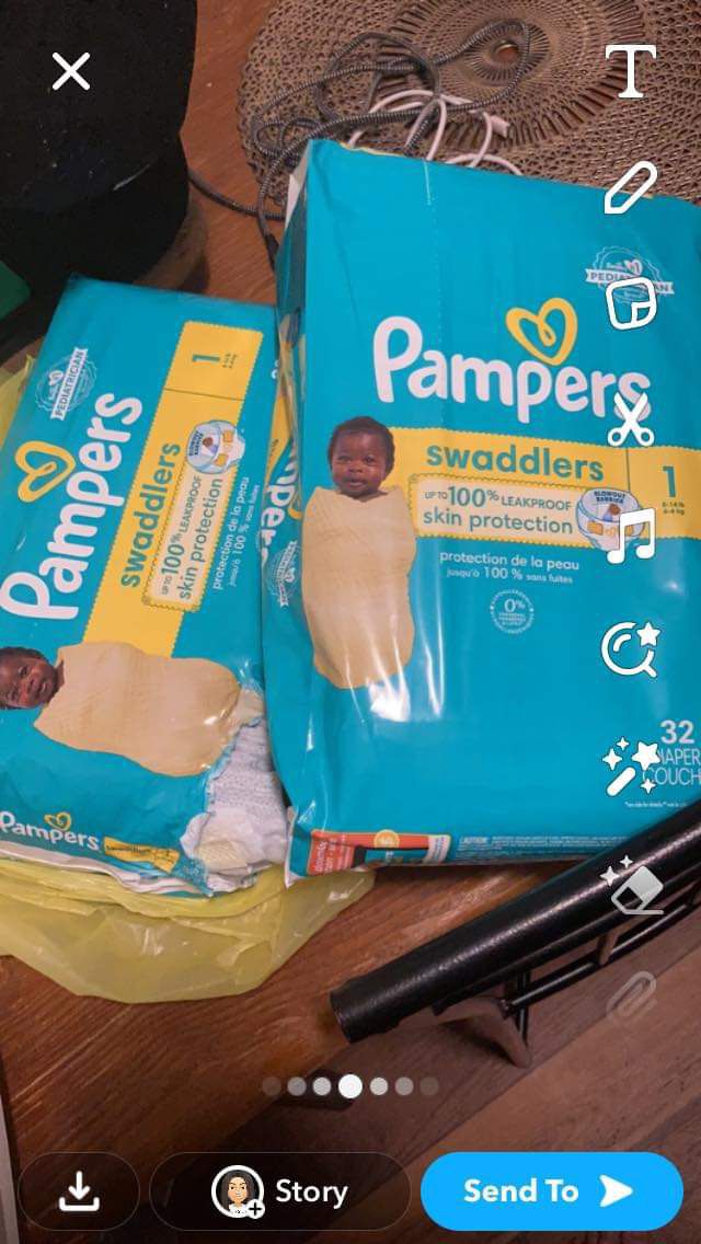 Size 1 Pampers Swaddlers. 
