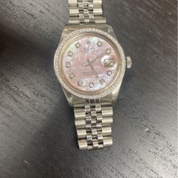 Rolex Date 34mm Pink Pearl Buy Sale Trade Box Papers 