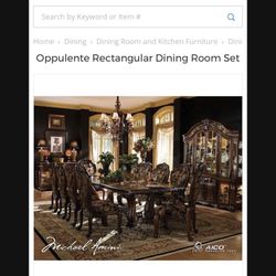 Dinning table, 6 Chairs And china