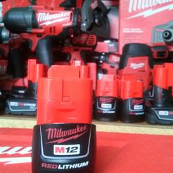 MILWAUKEE M12 RED LITHIUM 1.5AH BATTERY NEW EACH BATTERY 