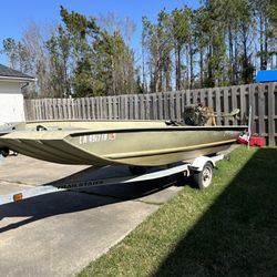 14 Ft X 48 Inch Aluminum Boat w 18 Hp Go Devil. Trailer And Trolling Motor. All For $2000. Everything In Great Working Order. Location In Lake Charles